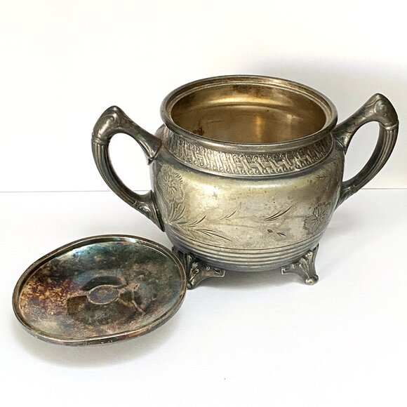 Vintage Reed and Barton Silver Plated Matching Cream and Sugar Set - Picture 5 of 9